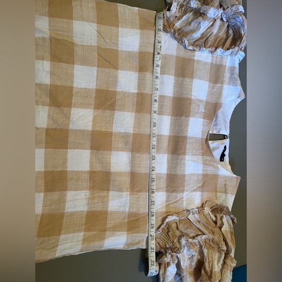 Who What Wear Women’s Gingham Dress Tan &White Checkered. Size Large - Picture 8 of 8